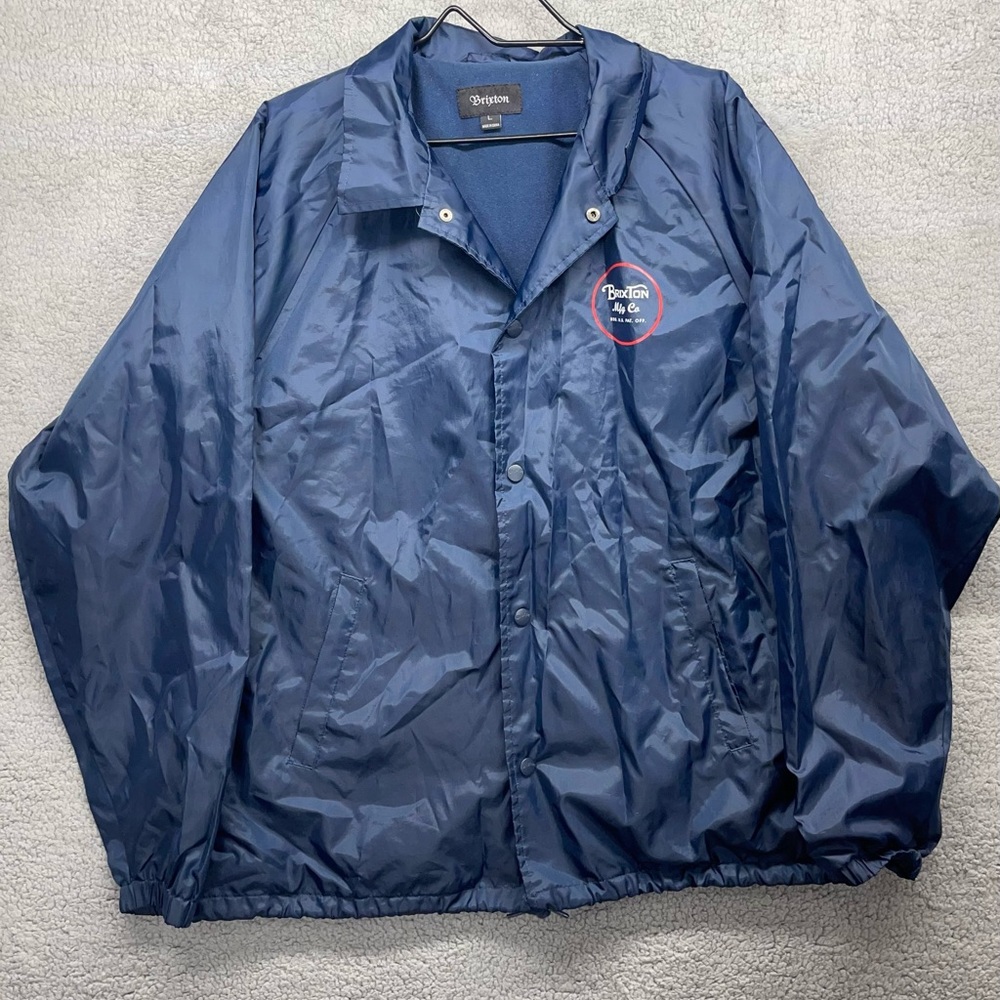 Brixton MFG Co. blue windbreaker skater jacket size large